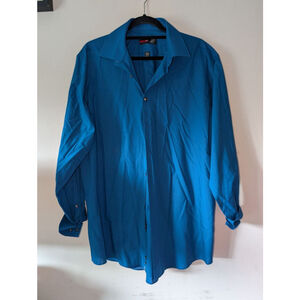 Men's J. Ferrar Blue Dress Shirt Neck 17-17.5, 34/35, XL